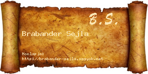 Brabander Sejla névjegykártya